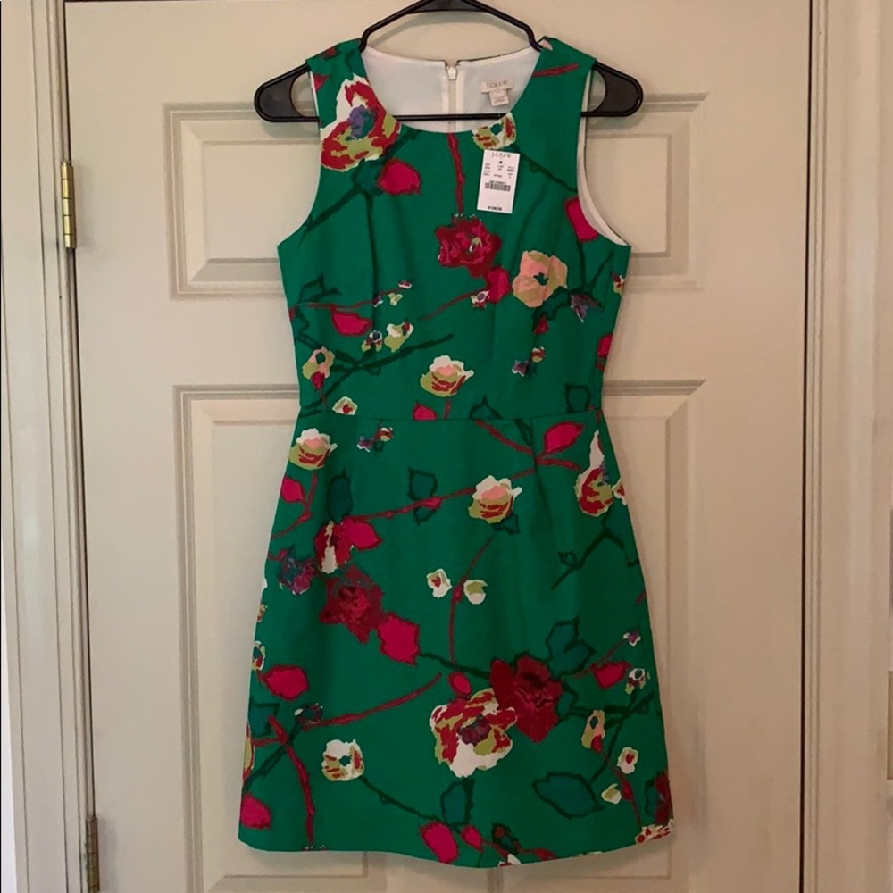 ⭐️ 🔥🔥SALE🔥🔥 J Crew Factory green floral shift dress, 0, NWT